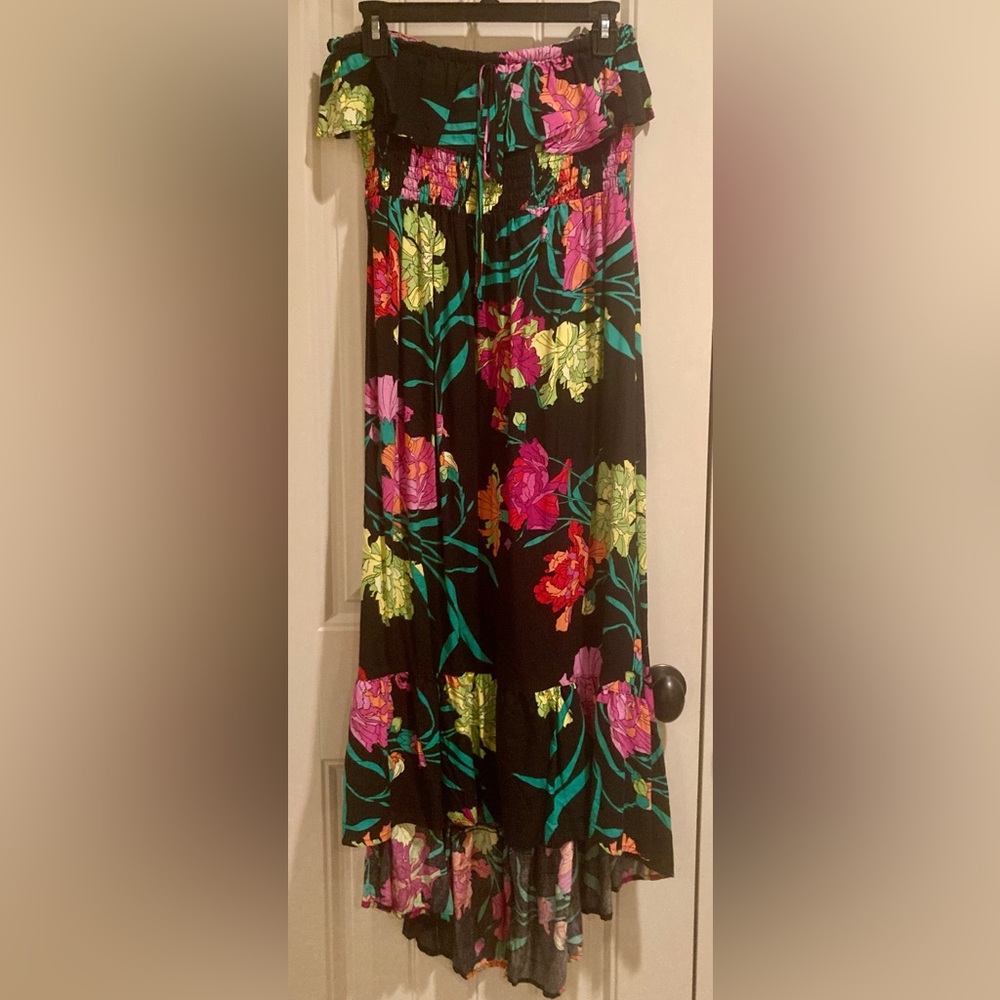 Pure Energy Floral Print Off-Shoulder Maxi Dress